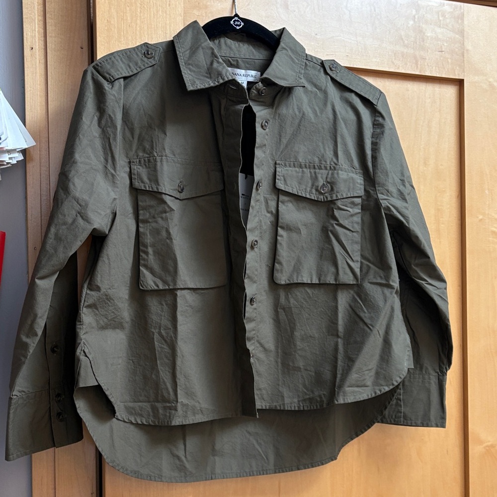Banana Republic/White Lotus Sage Green utility Shirt